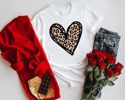 Leopard Heart Shirt PNG, Teacher Valentine Shirt PNG, Valentines Day Shirt PNG, Heart Valentines Day Shirt PNG, Cute Val