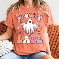 halloween spooky babe shirt halloween shirt spooky babe shirt, trendy halloween tshirt for women, fall shirts for ladies