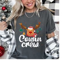 christmas cousin crew reindeer matching pajamas t shirt, cousin crew shirt, cousin crew party shirt, matching cousin shi