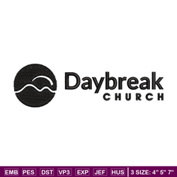 daybreak church logo embroidery design, logo embroidery, embroidery file, logo design, logo shirt, digital download.