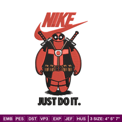 deadpool funny nike embroidery design, deadpool funny embroidery, nike design, embroidery file, instant download.