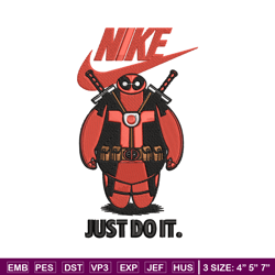 deadpool funny nike embroidery design, deadpool funny embroidery, nike design, embroidery file, instant download