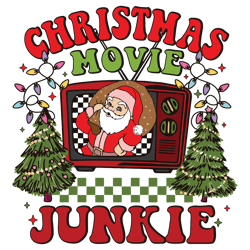 retro christmas movie junkie santa claus svg download