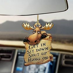 moose car hanging mirror: fun gift for sister - sit hang on & enjoy!