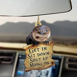 unique otter car hanging ornament: perfect dad accessories for a fun ride!