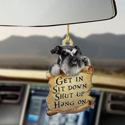 schnauzer car hanging ornament: pet lover s decor for a fun ride!