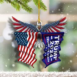 trump 2024 ornament: american eagle shape trump or death maga christmas tree decor