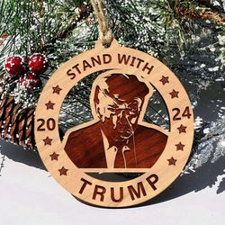 trump 2024 maga ornament stand: unique mugshot design for christmas 2023