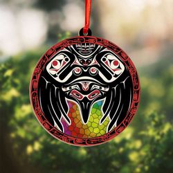 haida art suncatcher ornament: raven northwest coast 2023 christmas decor