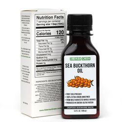 siberian sea buckthorn seeds and berries oil natural extra virgin cold pressed 100 ml/3.4 fl oz premium carotenoids