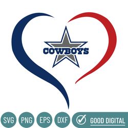 dallas cowboys heart logo svg, dallas cowboys svg, sport svg, football teams svg, nfl svg