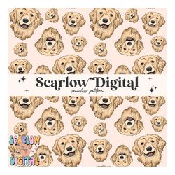 golden retriever seamless pattern sublimation digital design download, dog lover seamless pattern, dog mama seamless pat