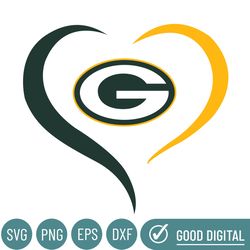 green bay packers  heart logo svg, cincinnati bengals svg, sport svg, football teams svg, nfl svg