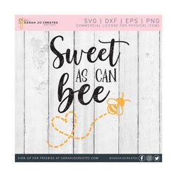 sweet as can bee svg - baby svg - baby nursery svg - baby sign svg - baby bodysuit svg - baby girl svg - bee svg - dxf -  png