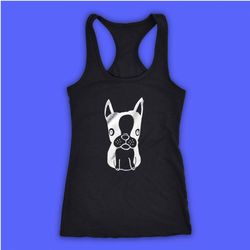 finn boston terrier dog women&8217s tank top racerback