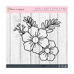 flower line drawing svg - flower svg - flower clipart - spring svg - spring flower svg - pdf - dfx - eps - cricut - silhouette