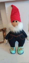 handmade textile denim gnome for interior decor