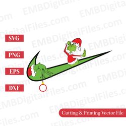 christmas the grinch swoosh svg for cricut