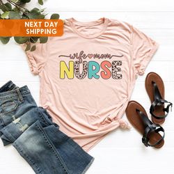 nurse life shirt png for women, mothers day gift for nurse mom, er nurse mom t shirt png, nurse wife mom shirt png, regi