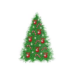 christmas tree embroidery design, 5 sizes, instant download