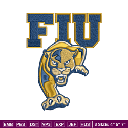 fiu panthers embroidery design, fiu panthers embroidery, logo sport, sport embroidery, ncaa embroidery.