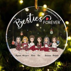 besties forever - personalized circle acrylic ornament