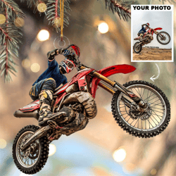 motocross customized your photo ornament - personalized custom photo mica ornament