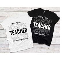personalized teacher t shirt design with school name - teacher svg cutting files for cricut, silhouette, glowforge- teac