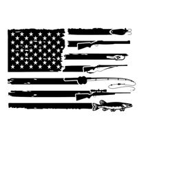 us flag fishing svg - fishing american flag design vector for cutting vinyl, iron on, sublimation - instant digital down