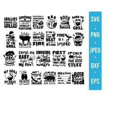 bbq bundle svg | bbq svg files for cricut silhouette | barbecue sayings and quotes | summer grilling t shirt design | fa