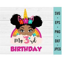 peekaboo girl svg | my 3rd birthday svg | african american girl svg files for cricut, silhouette | unicorn birthday svg