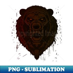angry grizzly bear - retro png sublimation digital download - perfect for creative projects
