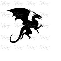 simple dragon svg cut file for cricut, silhouette cameo - great for stencil, sticker, decal making, dnd t shirt printing