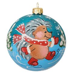 christmas ball "hedgehog on skates" / new year's tree toy