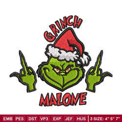 grinch middle finger embroidery design, grinch christmas embroidery, embroidery file, grinch design, instant download.