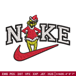 grinch nike embroidery design, nike embroidery, brand embroidery, embroidery file, logo shirt, digital download