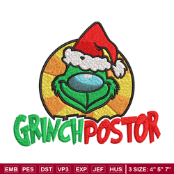 grinch postor christmas embroidery design, grinch christmas embroidery, grinch design, embroidery file, instant download