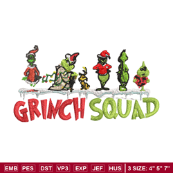 grinch squad christmas embroidery design, grinch christmas embroidery, grinch design, embroidery file, digital download.