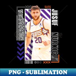 jusuf nurkic basketball paper poster suns 9 - vintage sublimation png download - stunning sublimation graphics