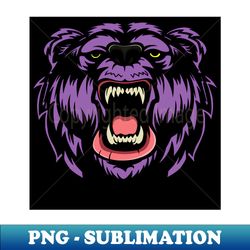 angry grizzly bear mouth open - instant sublimation digital download - add a festive touch to every day