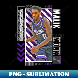 malik monk basketball paper poster 9 - modern sublimation png file - unlock vibrant sublimation designs