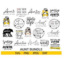 aunt svg bundle aunt t shirt design sayings quotes - cutting files for cricut, silhouette, sublimation printing, vinyl -