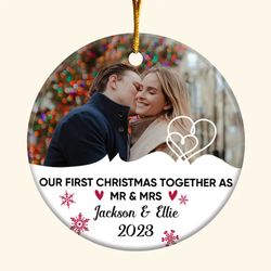 Custom Ceramic Ornament: Perfect Christmas Gift for Couples - Personalized with Your Photo