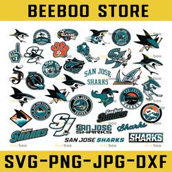 35 files san jose sharks bundle svg, dxf, png, eps, san jose svg, sharks svg, nhl svg, nhl, hockey cricut, hockey svg