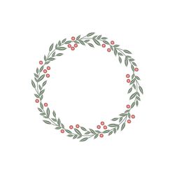 Christmas Wreath Machine Embroidery Design,  7 sizes, Instant Download
