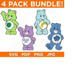 bundlecare bears svg png pdf rainbow bear svg bear care svg happy bear svg angry bear svg bear png cute bear svg cut file cricut silhouette