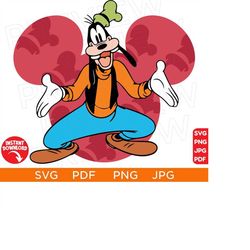 goofy vector svg, goofy ears svg mouse png, disneyland ears svg clipart svg, cut file layered by color, silhouette, cricut design