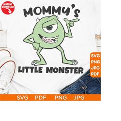 mommy's little monster mike wazowski svg monsters inc svg boo sully disneyland ears clipart cut file layered color cut file cricut