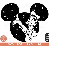 donald duck vector svg, donald ears svg duck png, disneyland ears svg clipart svg, cut file layered by color, silhouette, cricut design