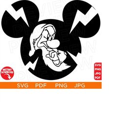 grumpy happy face svg, snow white seven dwarfs svg grumpy dwarfs svg disneyland ears clipart svg clipart svg cut file cricut silhouette